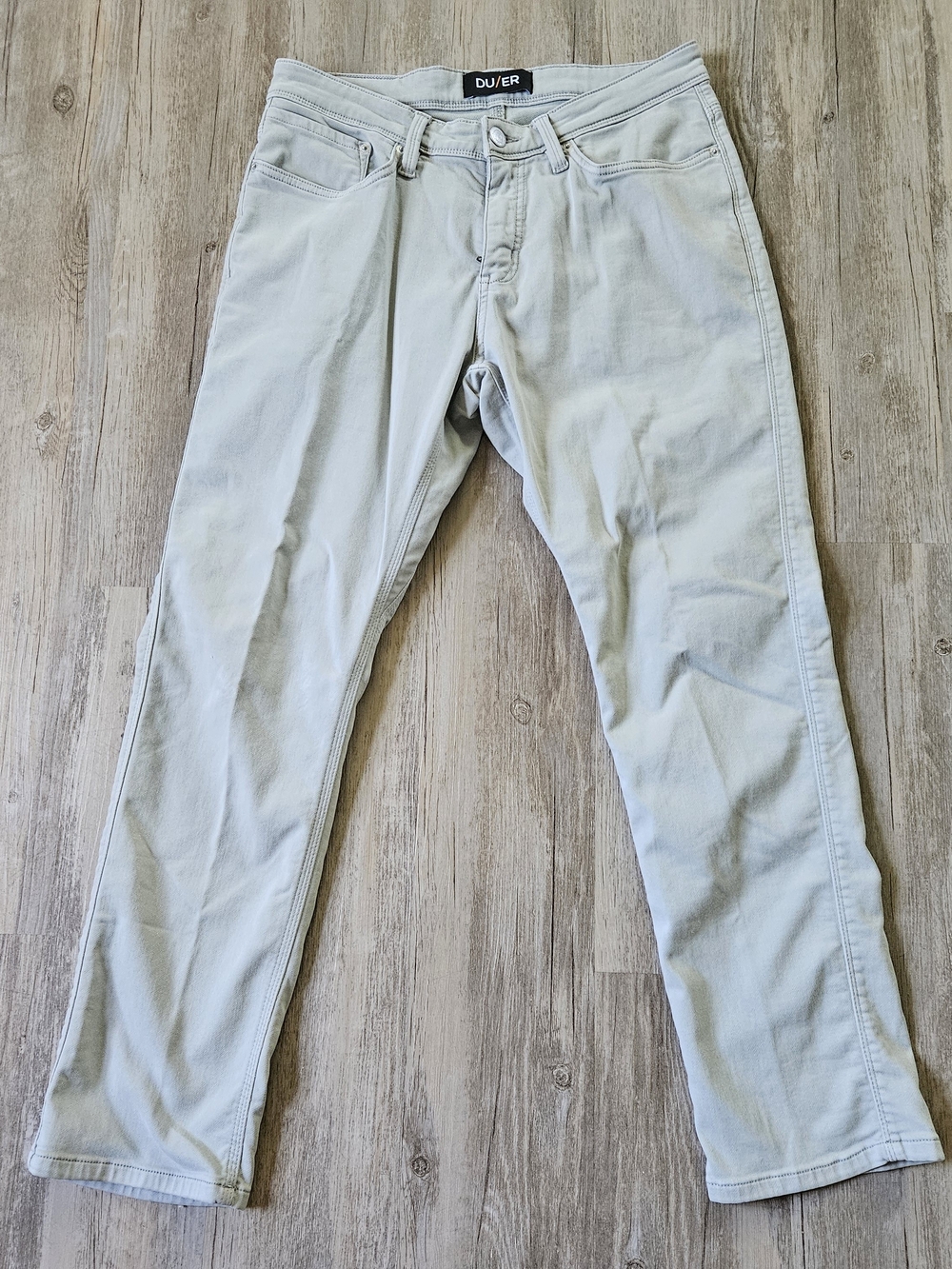DU/ER Men's Light Gray N2X Relaxed Taper Fit Tencel 5 Pocket Jeans 33x30